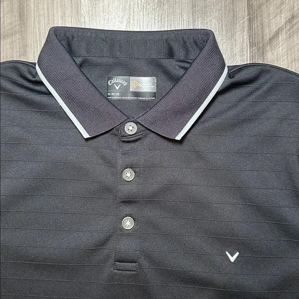Callaway Opt-Dri Textured Striped Golf Polo - Medium_5